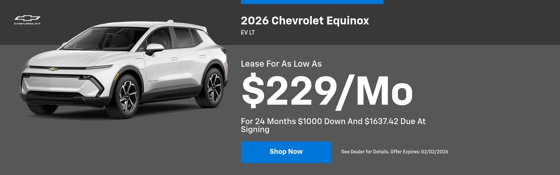 2026 Chevrolet Equinox EV LT Lease Special 