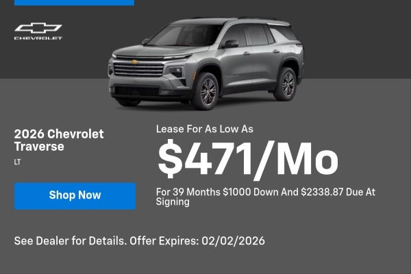 2026 Chevrolet Traverse LT Lease Special