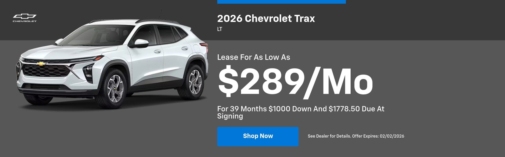 2026 Chevrolet Trax LT Lease Special 